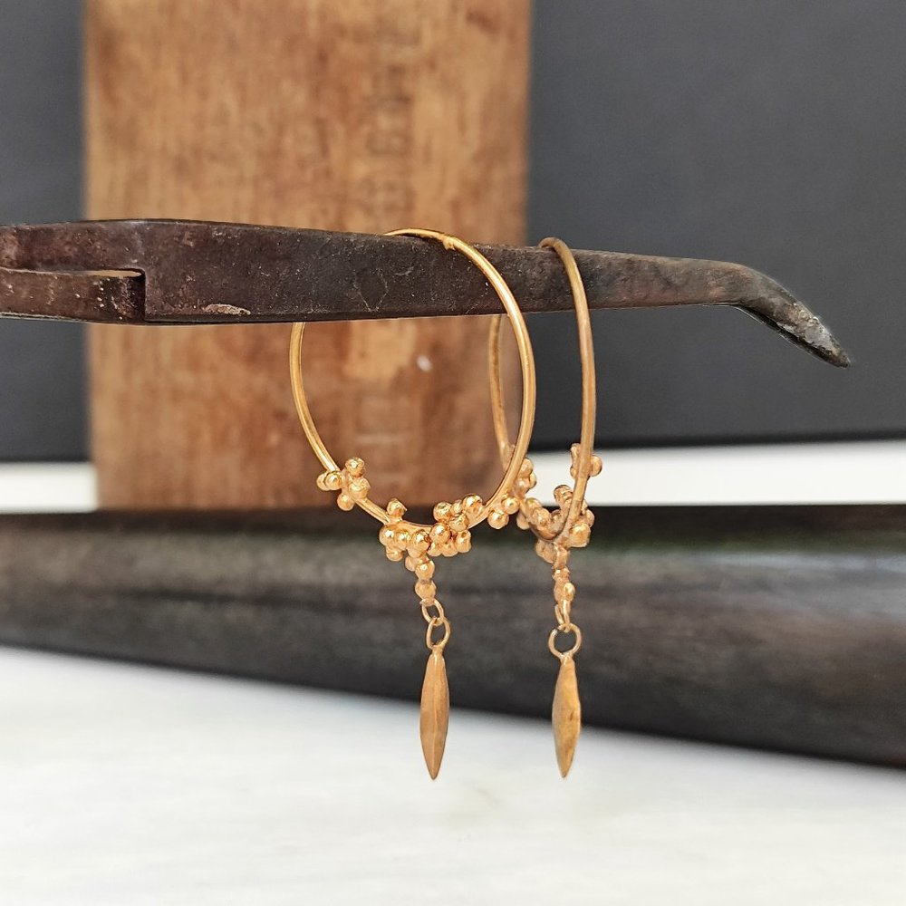 Handmade Gold Plated Sterling Silver Dangle Earrings